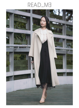 商场同款readme读我双面呢女长款羊毛呢大衣B30905112