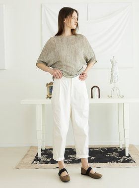 Readme读我女士白色直筒宽松9分库B20711325