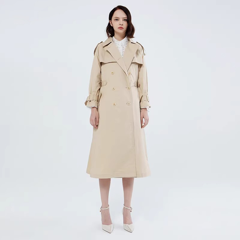 README长款双排扣风衣