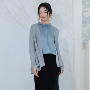 READ_ME读我素色休闲松弛感翻针针织开衫 B10225247