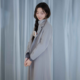 READ_ME读我翻驳领开襟羊毛羊绒长款大衣B30902104