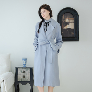 READ_ME读我粉兰羊腿袖宽松系带风衣B30512328