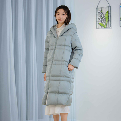 README直身长款连帽羽绒服