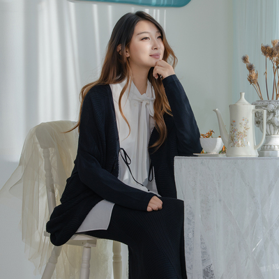 README开衫和式领立体花