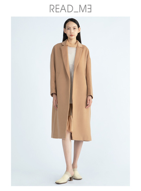 readme读我简约长款气质温柔羊毛直身大衣女T80931288