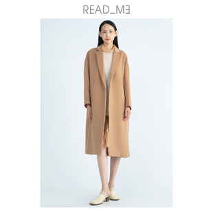 readme读我简约长款气质温柔羊毛直身大衣女T80931288