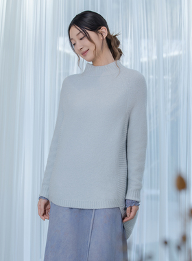 READ_ME读我浅草弧摆高领包容精致针织套头毛衣G10247546