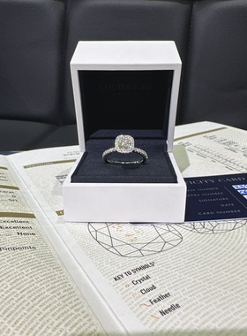 DeBeers戴比尔斯方形钻戒