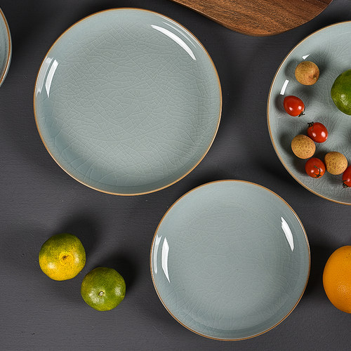 青瓷哥窑冰裂盘子源头厂家