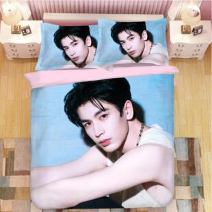 来图定制帅气男明星张凌赫床单被套女生学生宿舍单人床上三件套