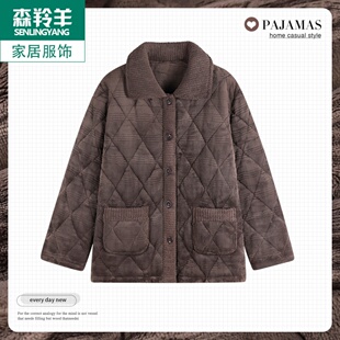 上衣睡衣2024新款男珊瑚绒夹棉秋冬季保暖大码加绒加厚男款家居服