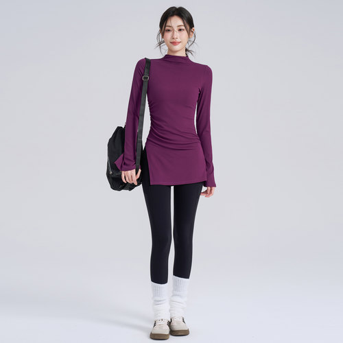 瑜伽服女紧身运动喇叭健身长袖女