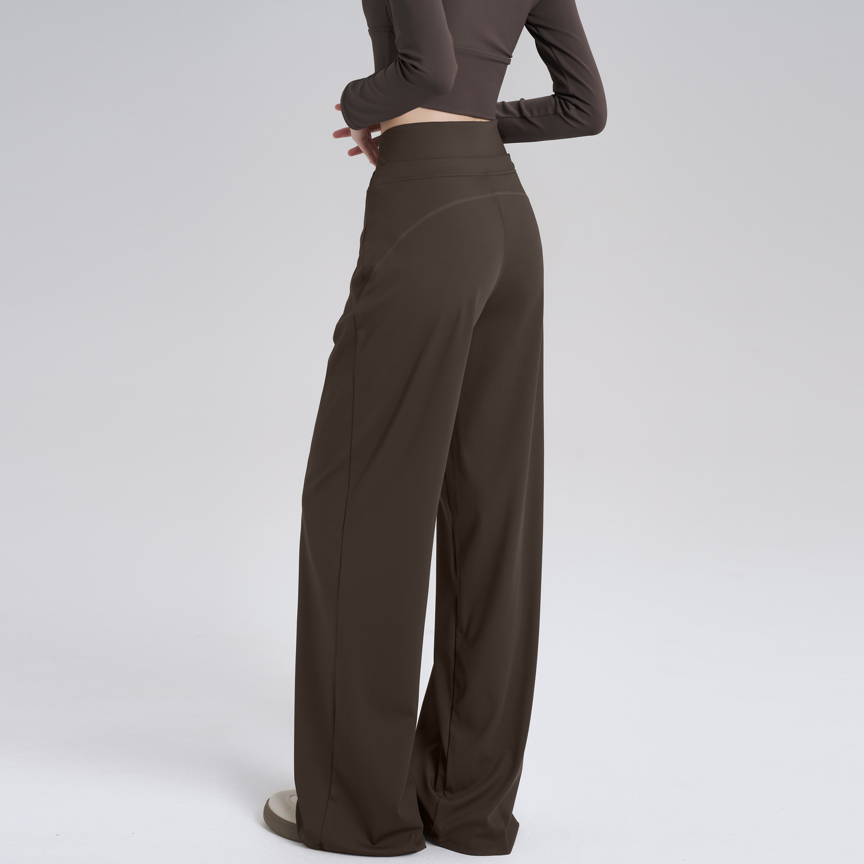 岚纹高腰阔腿瑜伽裤女垂感休闲显瘦运动长裤普拉提训练健身裤秋冬