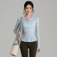 岚纹天丝羊毛瑜伽服女长袖 亨利领显瘦速干跑步普拉提运动健身上衣