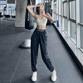 夏季 岚纹新款 健身长裤 女训练休闲速干跑步束脚卫裤 宽松户外运动裤