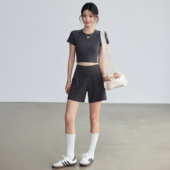 岚纹新款 套装 透气运动短裤 女休闲瑜伽服宽松跑步训练显瘦健身长裤