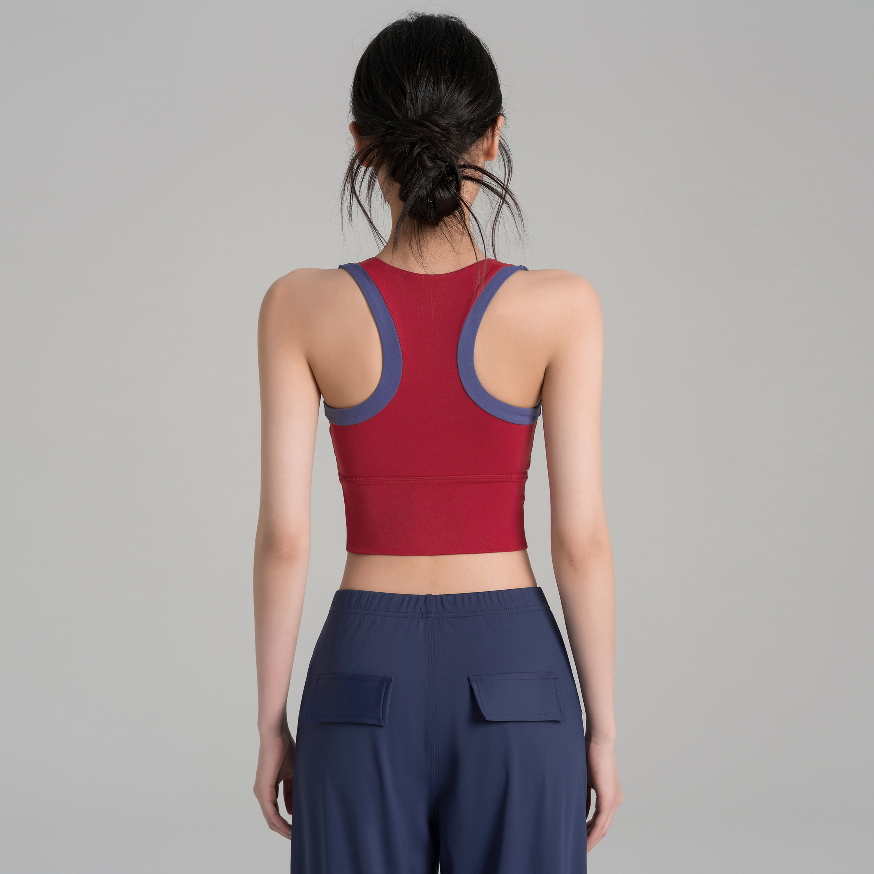 岚纹拼色一体杯运动背心瑜伽内衣女跑步训练工字美背健身文胸外穿,运动/瑜伽/健身/球迷用品,瑜伽内衣,淘宝优惠券,粉丝福利购,淘宝优惠卷