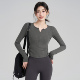 岚纹新款 收腰瑜伽服上衣女弹力显瘦健身长袖 训练跑步运动上衣秋冬