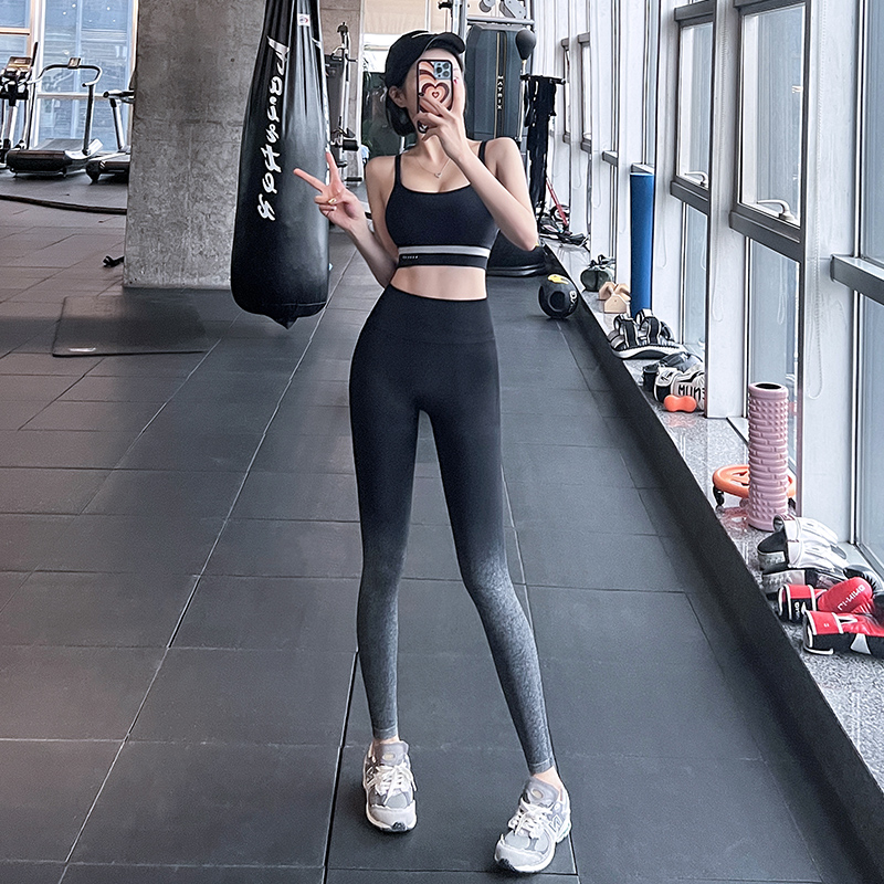 岚纹高腰提臀收腹运动长裤