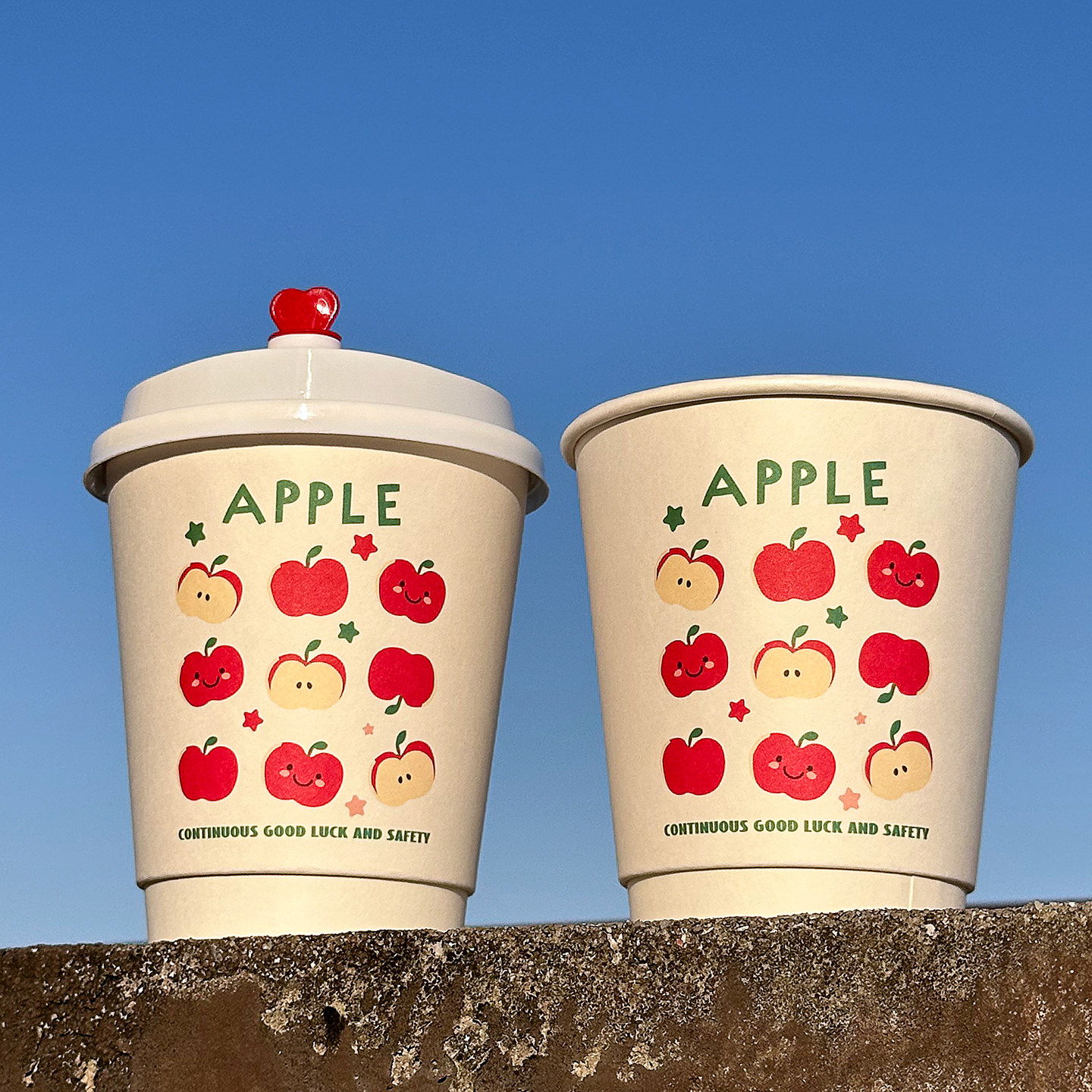 食品级苹果咖啡杯一次性打包家用热饮杯350ml隔热防烫纸杯子带盖,餐饮具,纸杯,淘宝优惠券,粉丝福利购,淘宝优惠卷