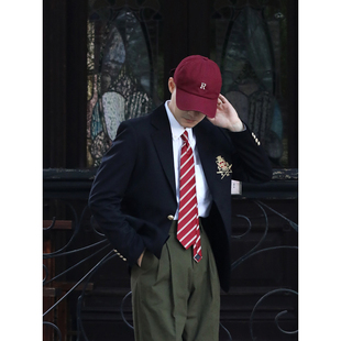 IVY学院风布雷泽英伦刺绣徽章西服 美式复古常春藤修身西装外套