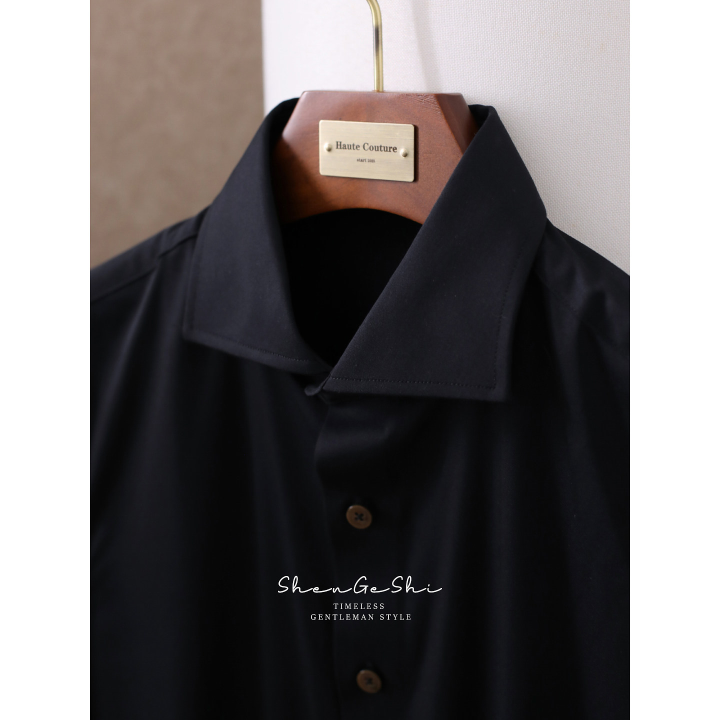 [黑白蓝]英伦日常通勤一字领抗皱结婚上班轻商务百搭修身白衬衣