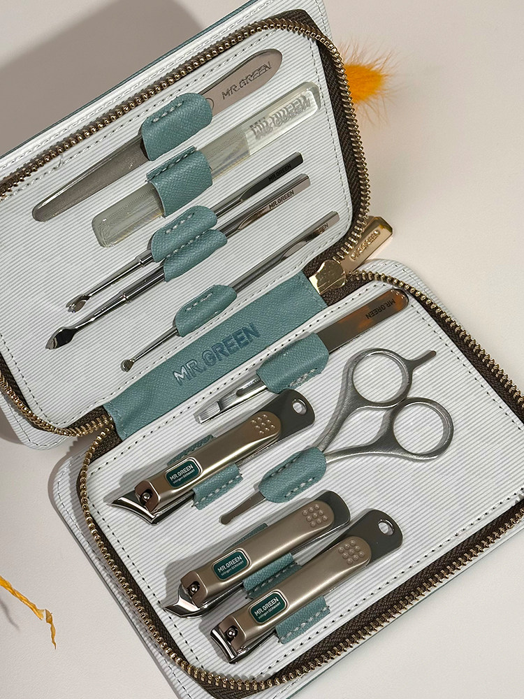 독일 MR.GREEN 미스터그린 G 시리즈 편평하고 비스듬한 입 손 발 케어를 갖춘 우아하고 패셔너블한 매니큐어 7피스 8세트 10팩