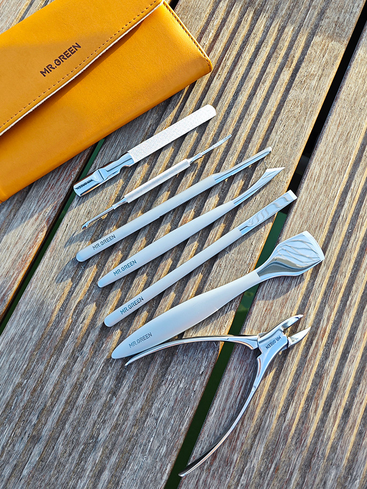 독일의 MR.GREEN 수입 스테인레스 스틸 스크레이퍼 네일 그루브 펜치 페디큐어 청소 관리 도구 세트
