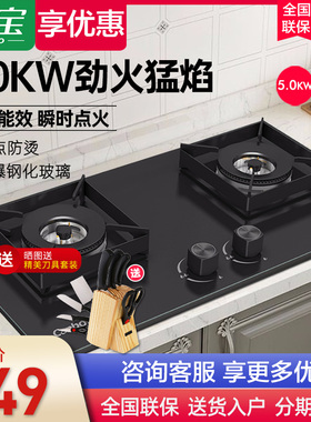 康宝JZT-2QB519燃气灶双灶家用天然气灶液化气灶节能猛火灶嵌入式
