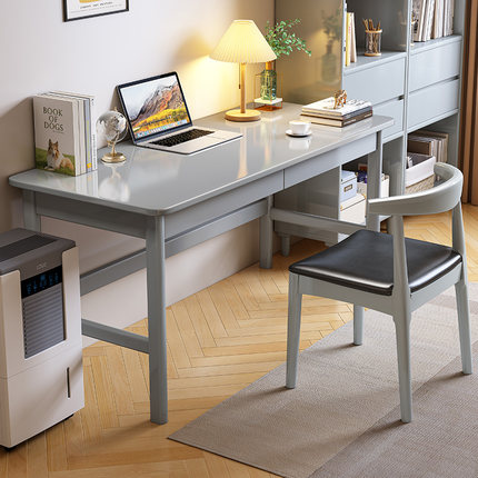 小户型窄书桌宽45cm省空间家用全实木学习桌卧室写字桌简易电脑桌