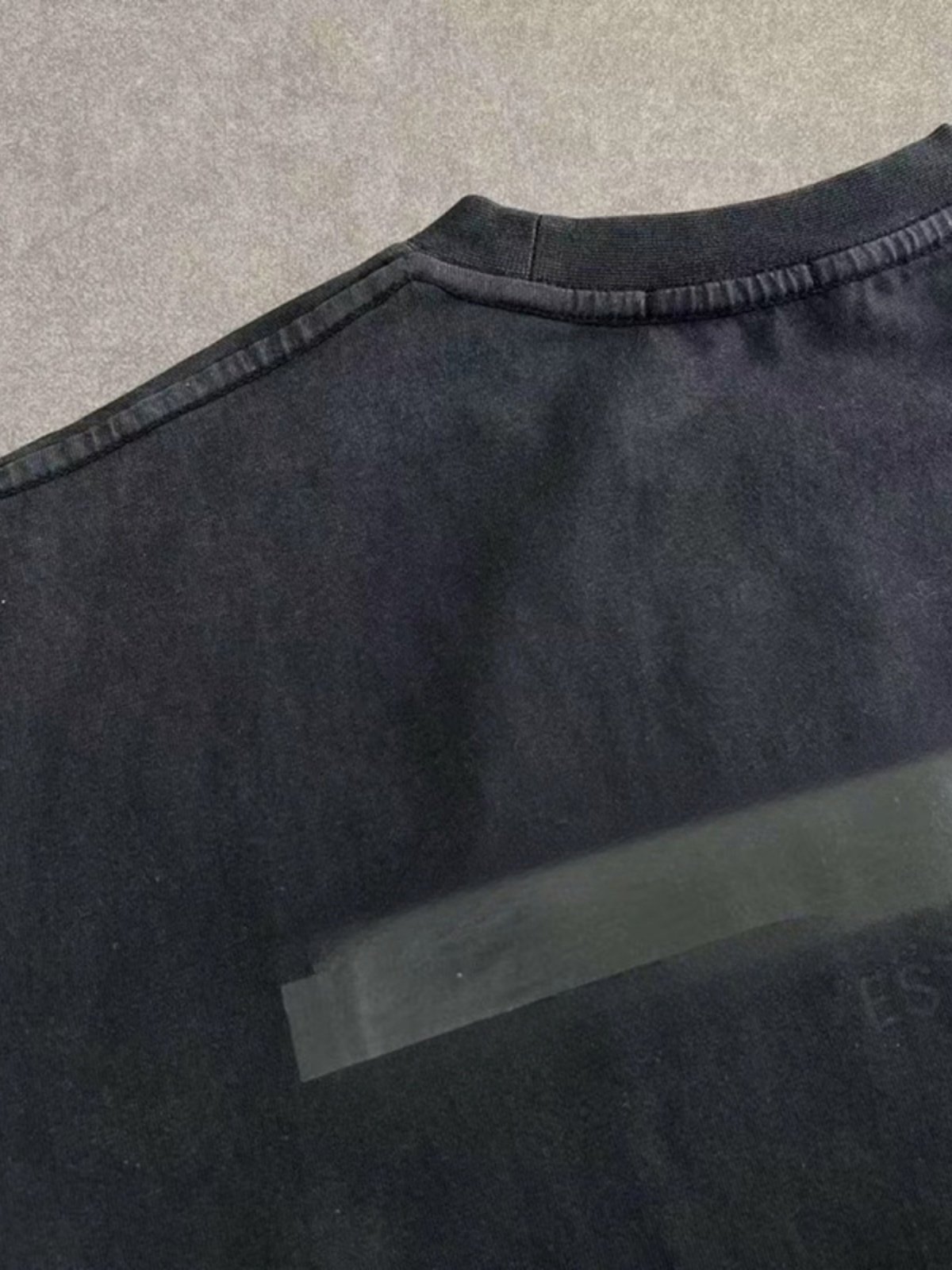 Faded Black Embroidered Balenciaga Tee