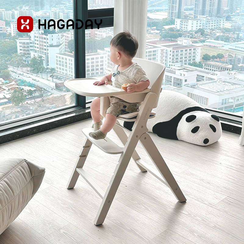 hagaday哈卡达儿童成长椅宝宝餐椅婴儿家用吃饭桌实木座椅可折叠