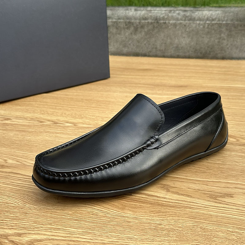 真皮豆豆鞋软底透气一脚蹬懒人鞋