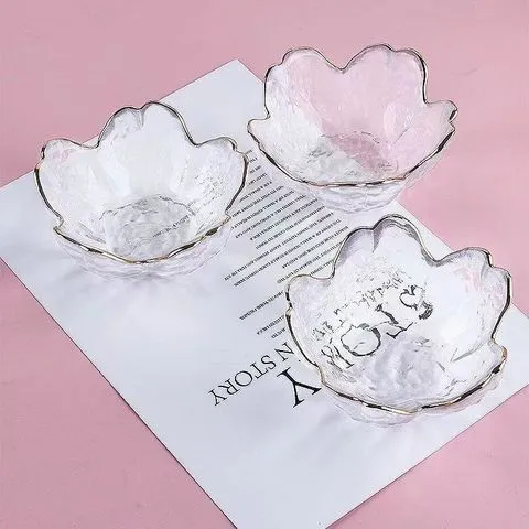 调料碟酱料碟碟子金边粉色小碟子蘸料碗日式ins风樱花高颜值玻璃