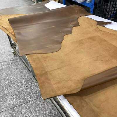 复古牛皮疯马皮料大块皮革沙发套