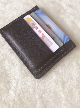 真皮卡包6卡位手工皮具diy材料包裁片打眼头层牛皮皮料半成品