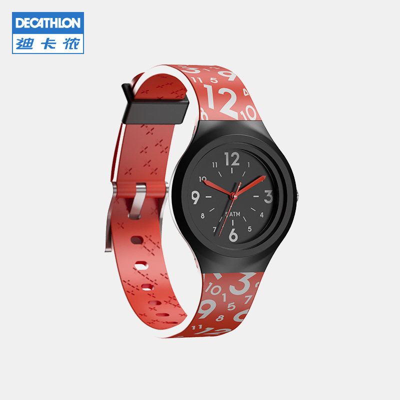 迪卡侬儿童手表男童女童小学生运动指针表防水防汗轻薄考试用kidx