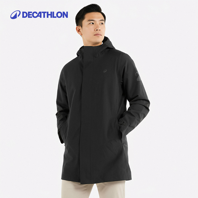 迪卡侬户外冲锋衣保暖防风防水秋冬户外登山服男加厚航海夹克IVB2