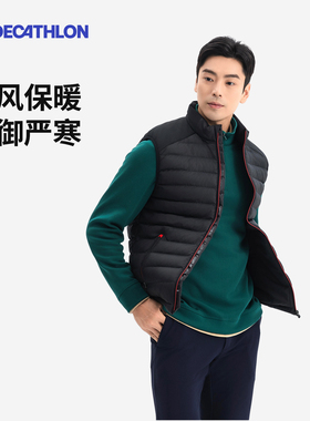 迪卡侬高尔夫保暖无袖马甲CW500防风防泼内衬加绒保暖舒适SAG1