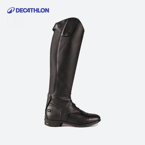 迪卡侬过膝全粒面真皮运动骑士靴