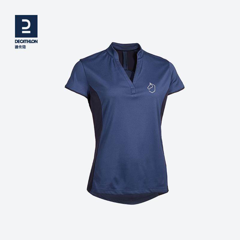 迪卡侬女装polo衫女夏速干短袖T恤V领低领运动t马术polo衫OVHR,运动服/休闲服装,运动POLO衫,淘宝优惠券,粉丝福利购,淘宝优惠卷