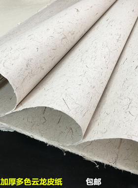 半生熟四六尺加厚构树皮纤维云龙皮纸书法岩彩国画肌理二层夹宣纸