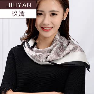 丝巾女春秋百搭女士小方巾时尚丝巾韩版职业秋冬季短围巾玖嫣