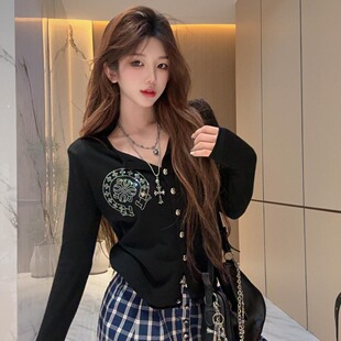显瘦气质条纹洋气宽松百搭开衫早秋毛衣针织