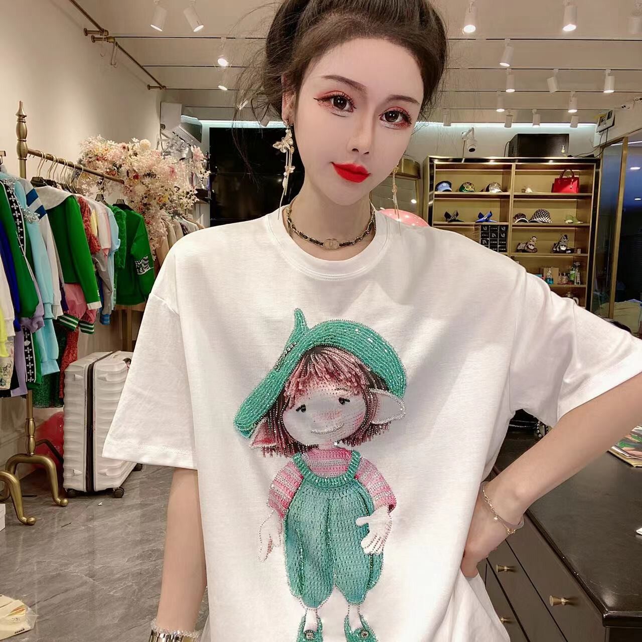 减龄夏季棉质女甜美短袖