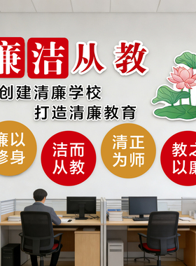 学校廉洁从教四有好老师文化墙贴