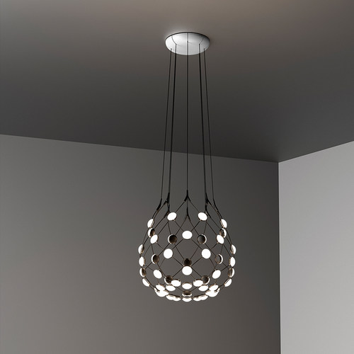 北欧后现代简约餐厅网格楼梯吊灯