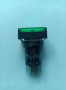 全新原装和泉长方形绿色带灯按钮AL6H-A14G,AL6-A