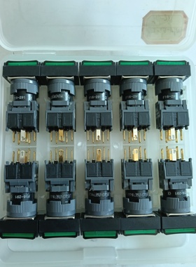 全新原装凯昆绿色长方形自复位带灯按钮F16-291G 24VDC