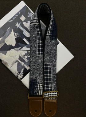 【原创】Loudspeaker Jigsaw 意大利皮革工艺假拼布手工吉他背带